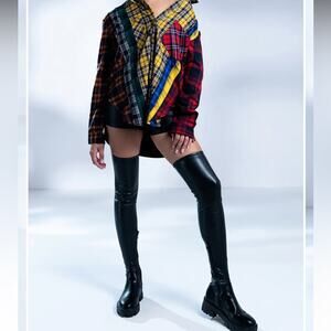 Azalea Wang Black Late Nights Over the Knee Boots